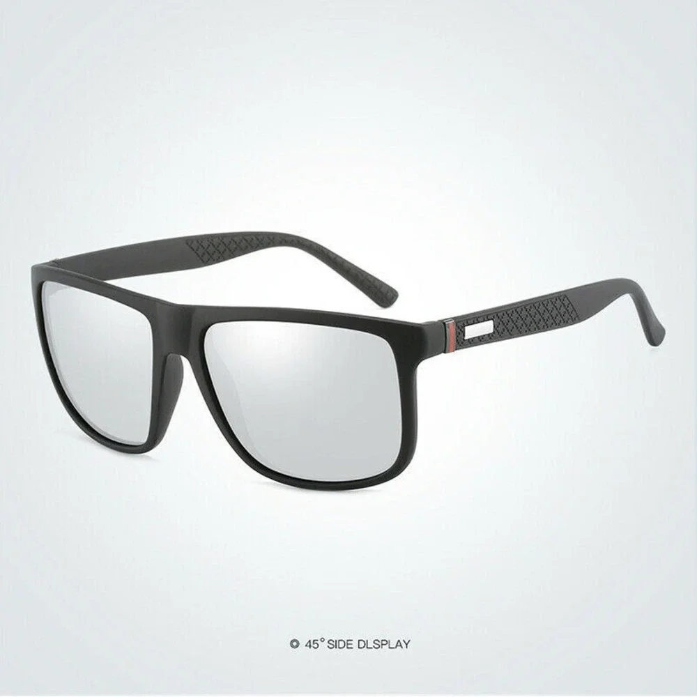 Polarized Sunglasses‎ Men Driving Fishing UV Protection Sport Silver Mirror Lens